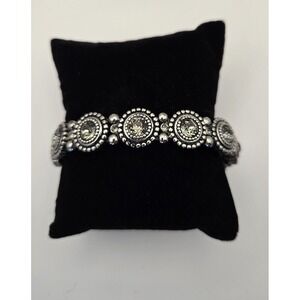 Touchstone by Swarovski Sedona Stretch Bracelet w/black diamond crystals
